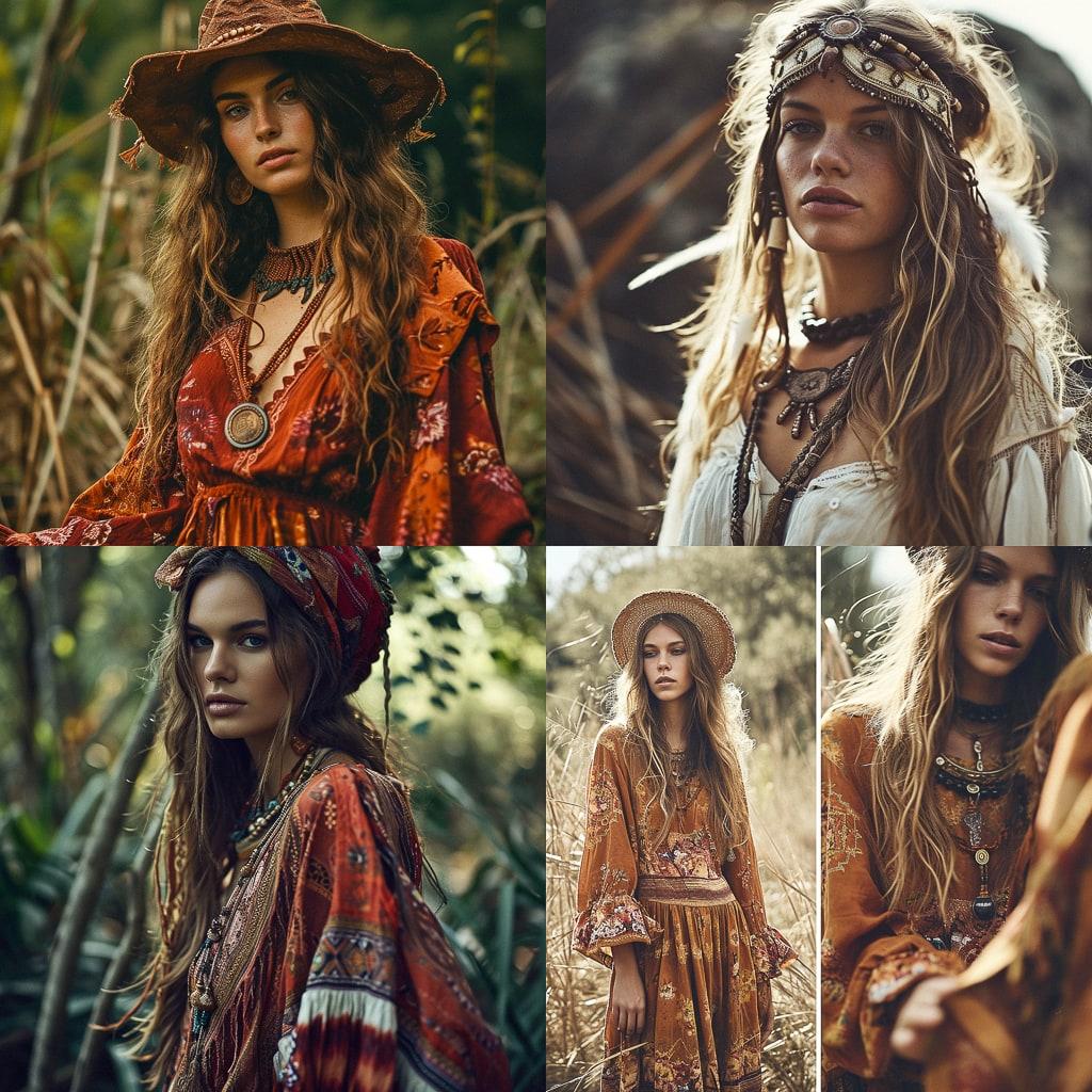 Boho fashion style, Midjourney V6, render 1 of 4