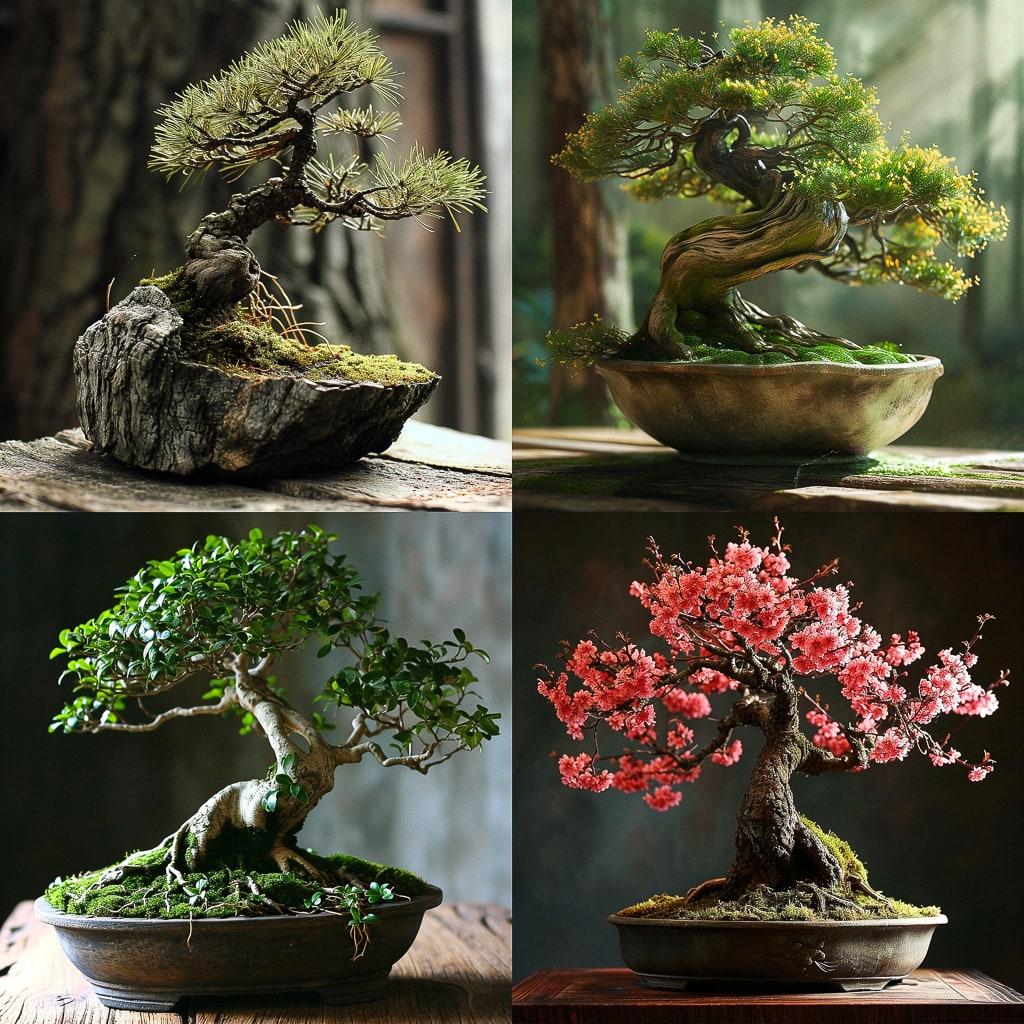 Bonsai style, Midjourney V6, render 1 of 4