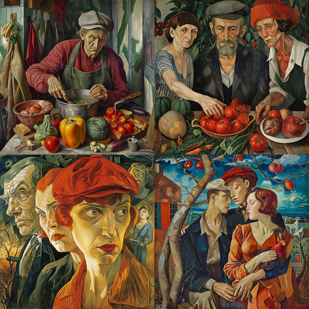 Boris Grigoriev style, Midjourney V6, render 1 of 4