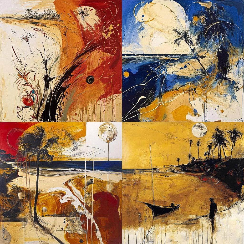 Brett Whiteley style, Midjourney V6, render 1 of 4