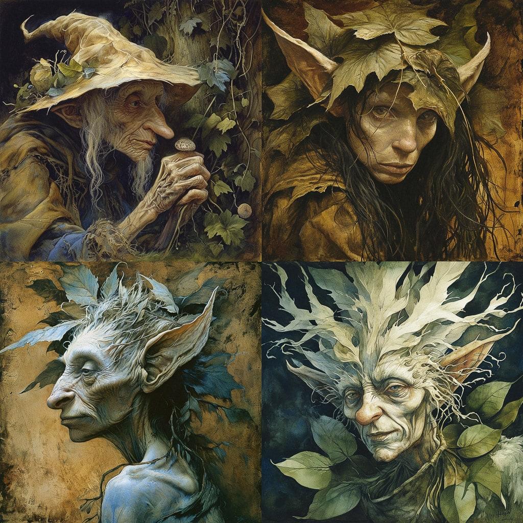 Brian Froud style, Midjourney V6, render 1 of 4