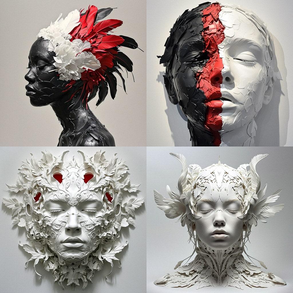 Brian Jungen style, Midjourney V6, render 1 of 4