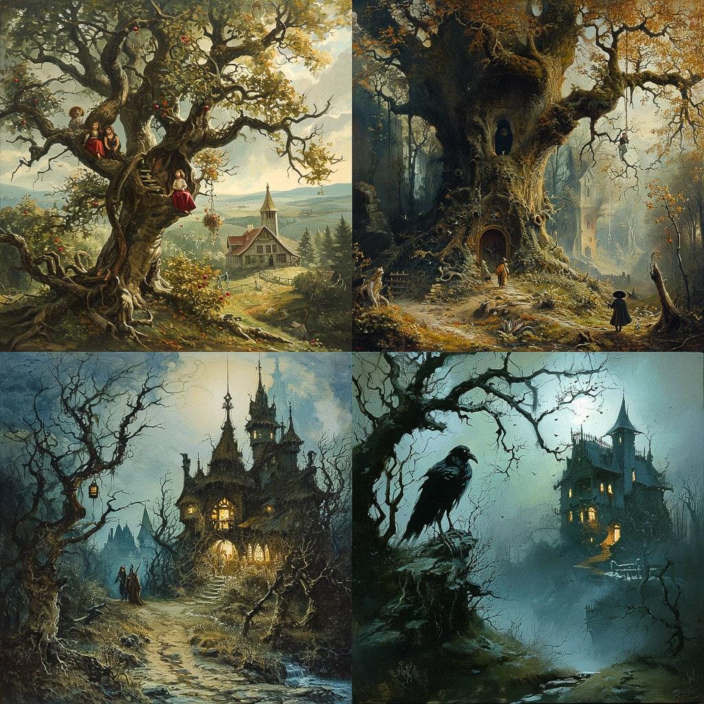 Brothers Grimm style, Midjourney V6, render 1 of 4
