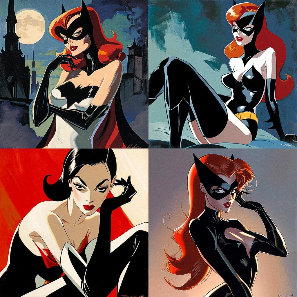 Bruce Timm style, Midjourney V6, render 1 of 4