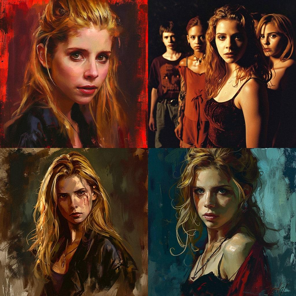 Buffy the Vampire Slayer style, Midjourney V6, render 1 of 4