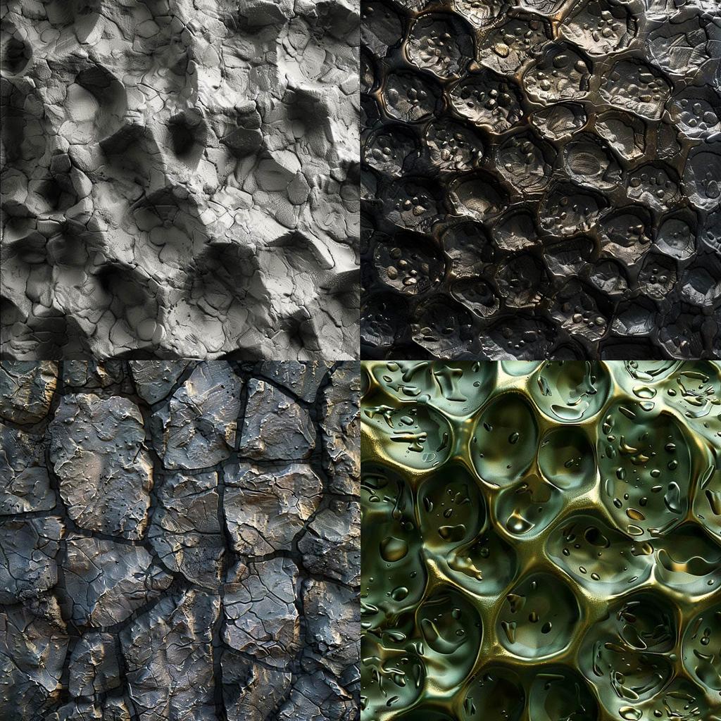 Bumpy texture style, Midjourney V6, render 1 of 4