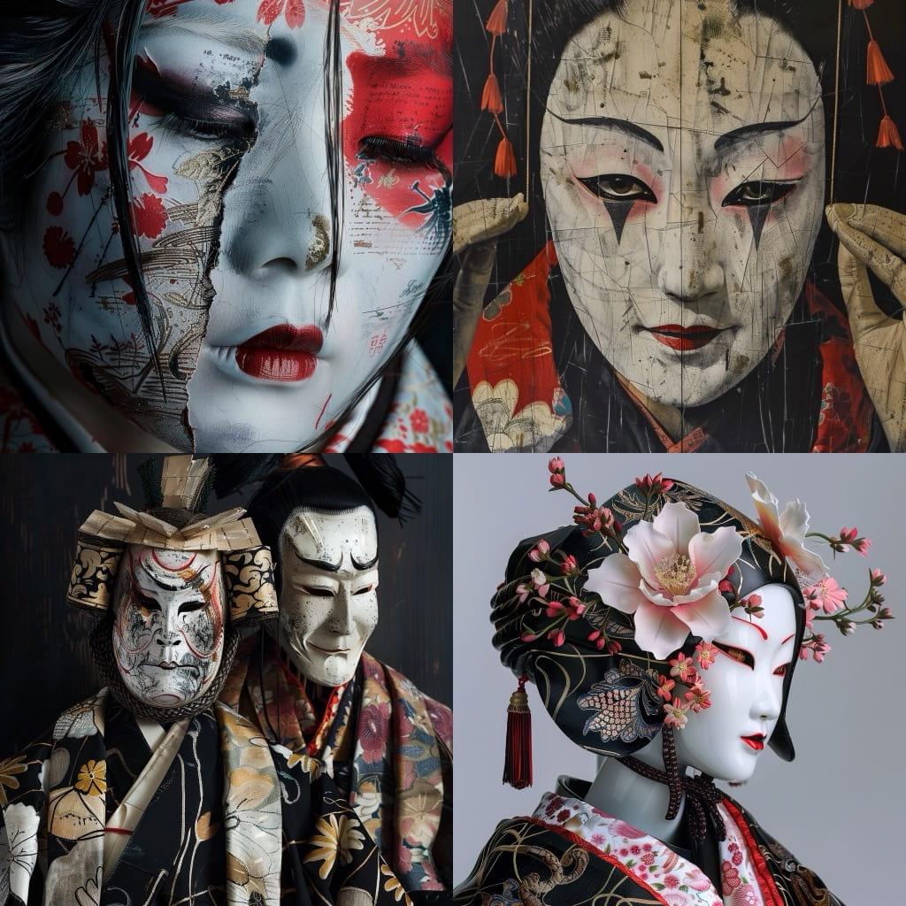 Bunraku style, Midjourney V6, render 1 of 4