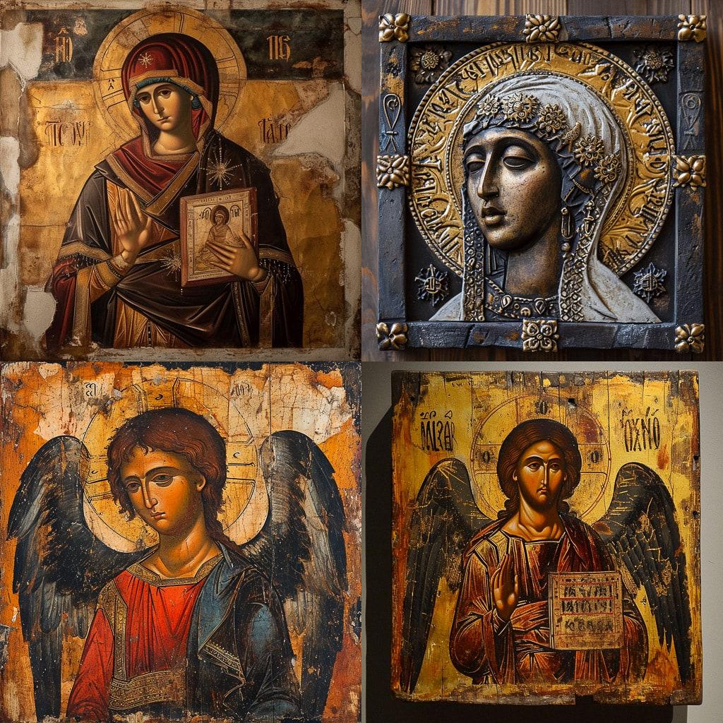 Byzantine icon style, Midjourney V6, render 1 of 4