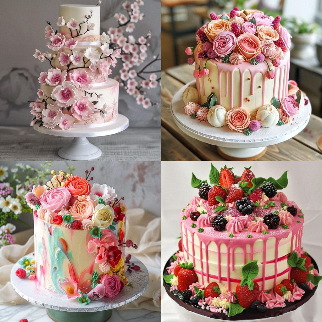 Cake design style, Midjourney V6, render 1 of 4