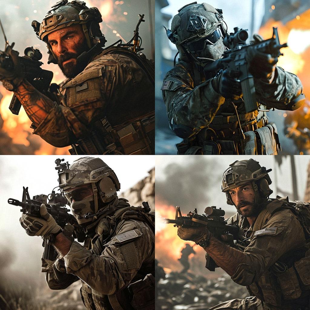 Call of Duty style, Midjourney V6, render 1 of 4