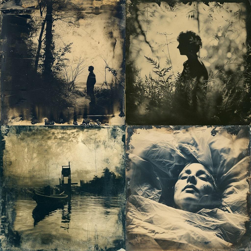 Calotype print style, Midjourney V6, render 1 of 4