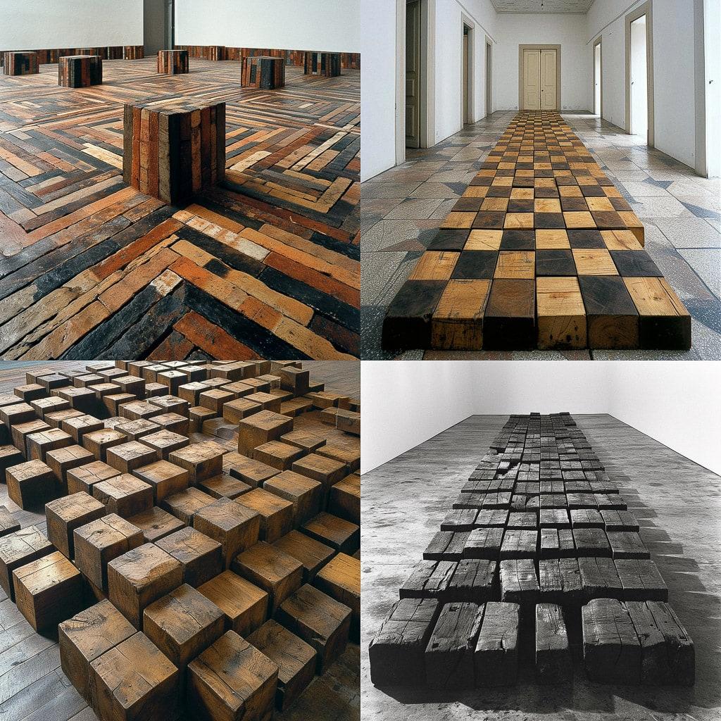 Carl Andre style, Midjourney V6, render 1 of 4