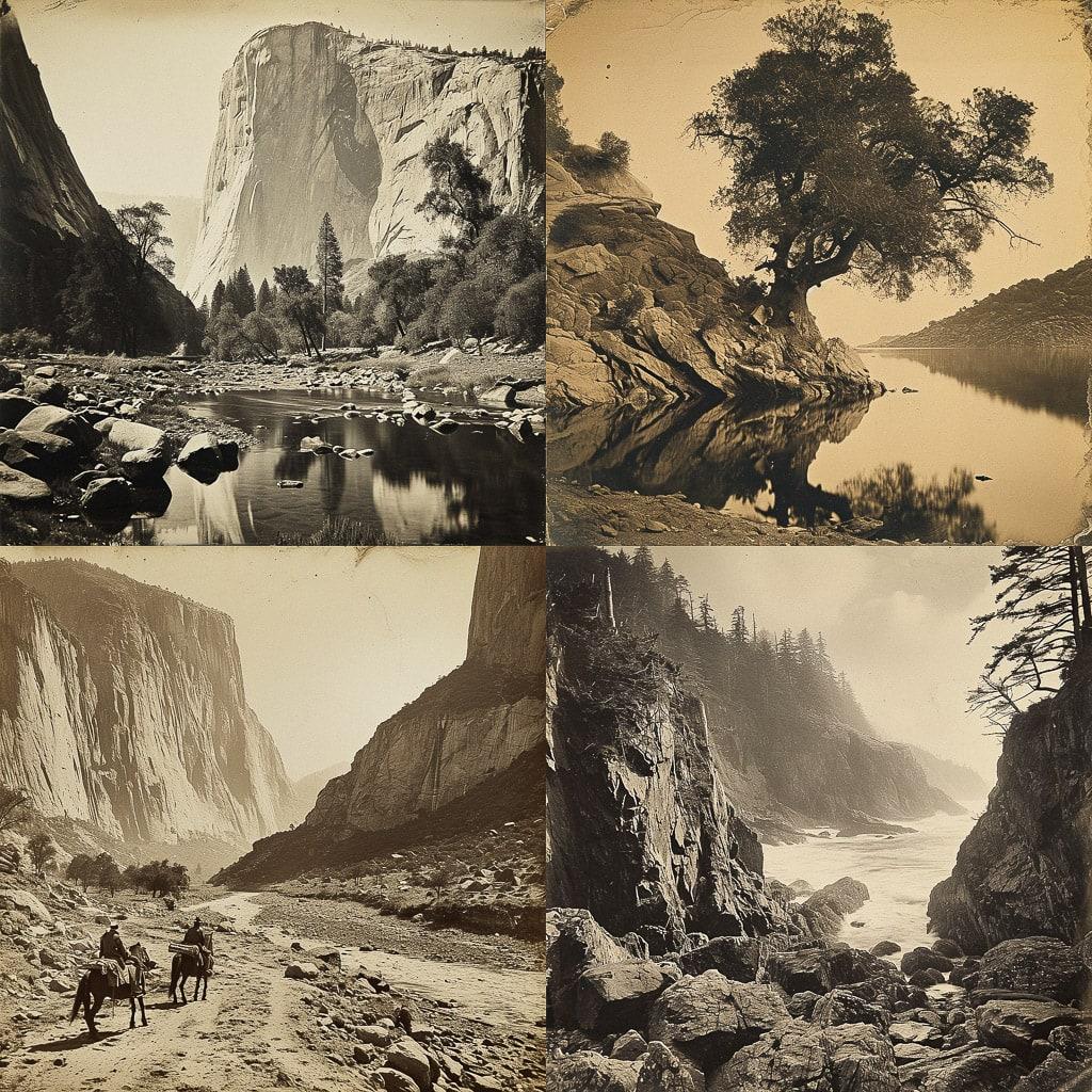 Carleton Watkins style, Midjourney V6, render 1 of 4