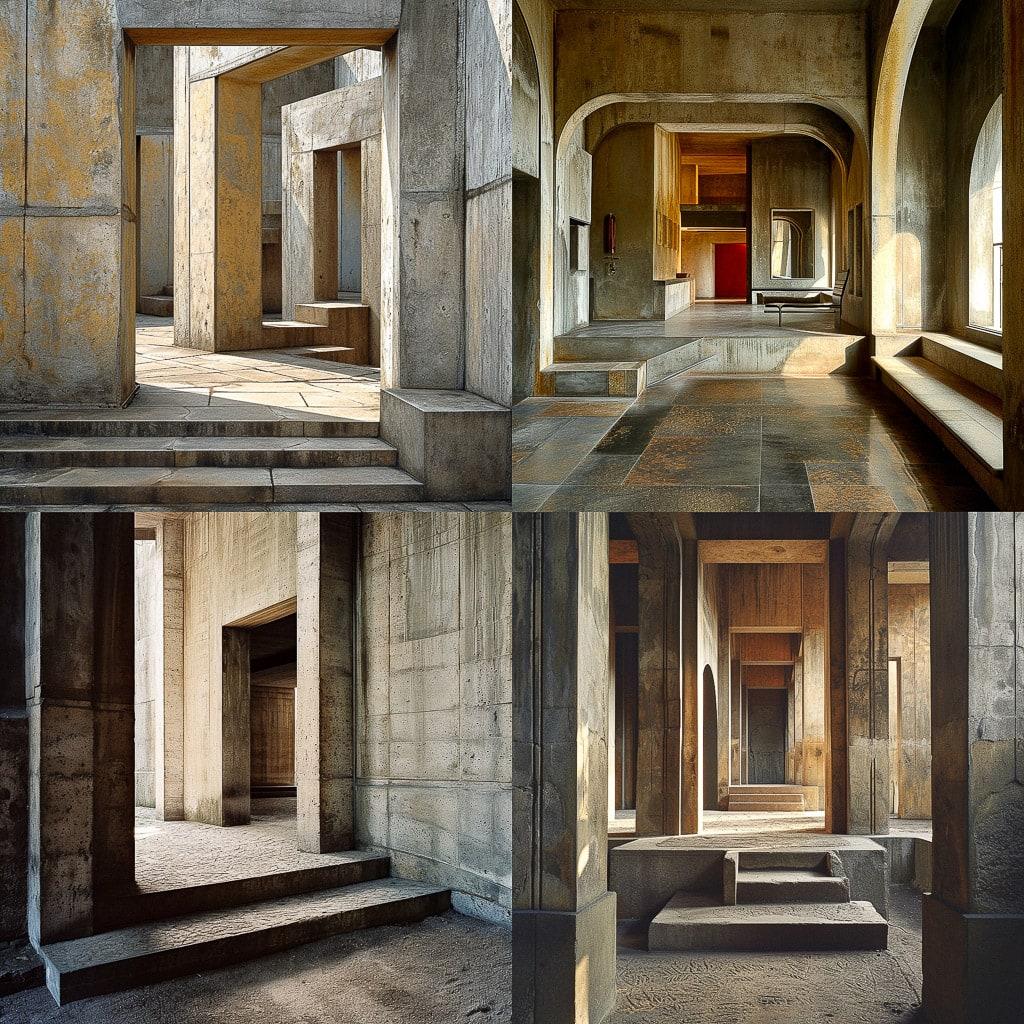 Carlo Scarpa style, Midjourney V6, render 1 of 4