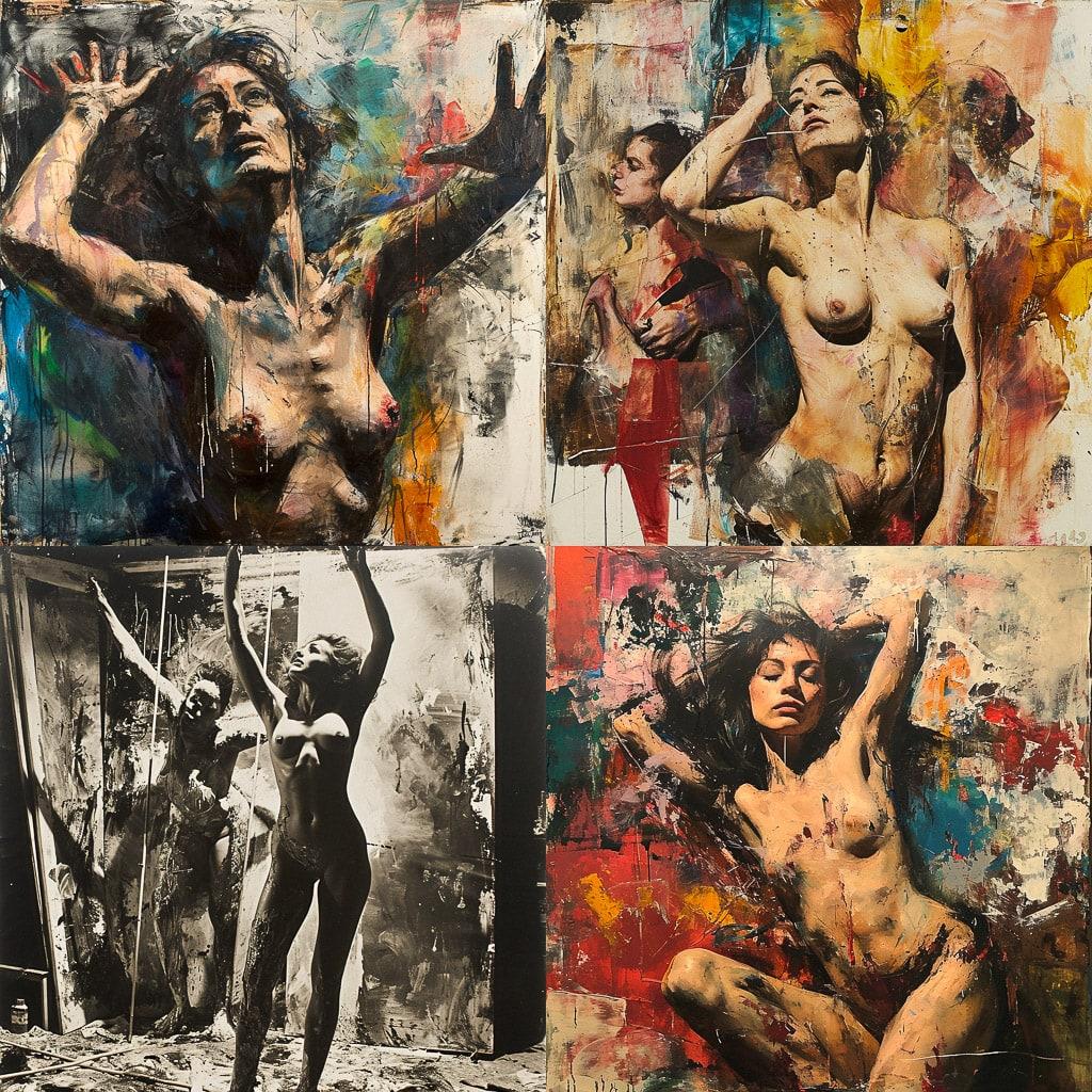 Carolee Schneemann style, Midjourney V6, render 1 of 4