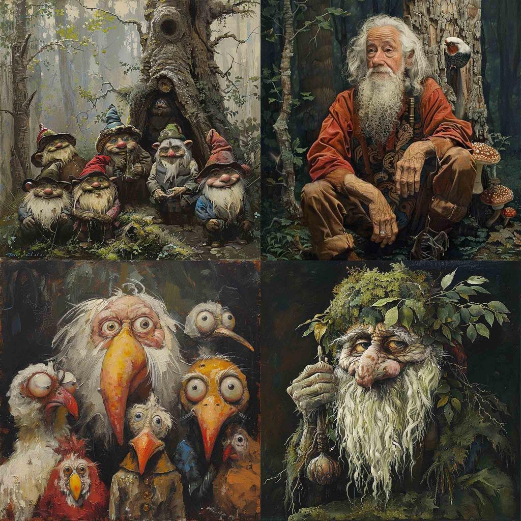 Caroll Spinney style, Midjourney V6, render 1 of 4