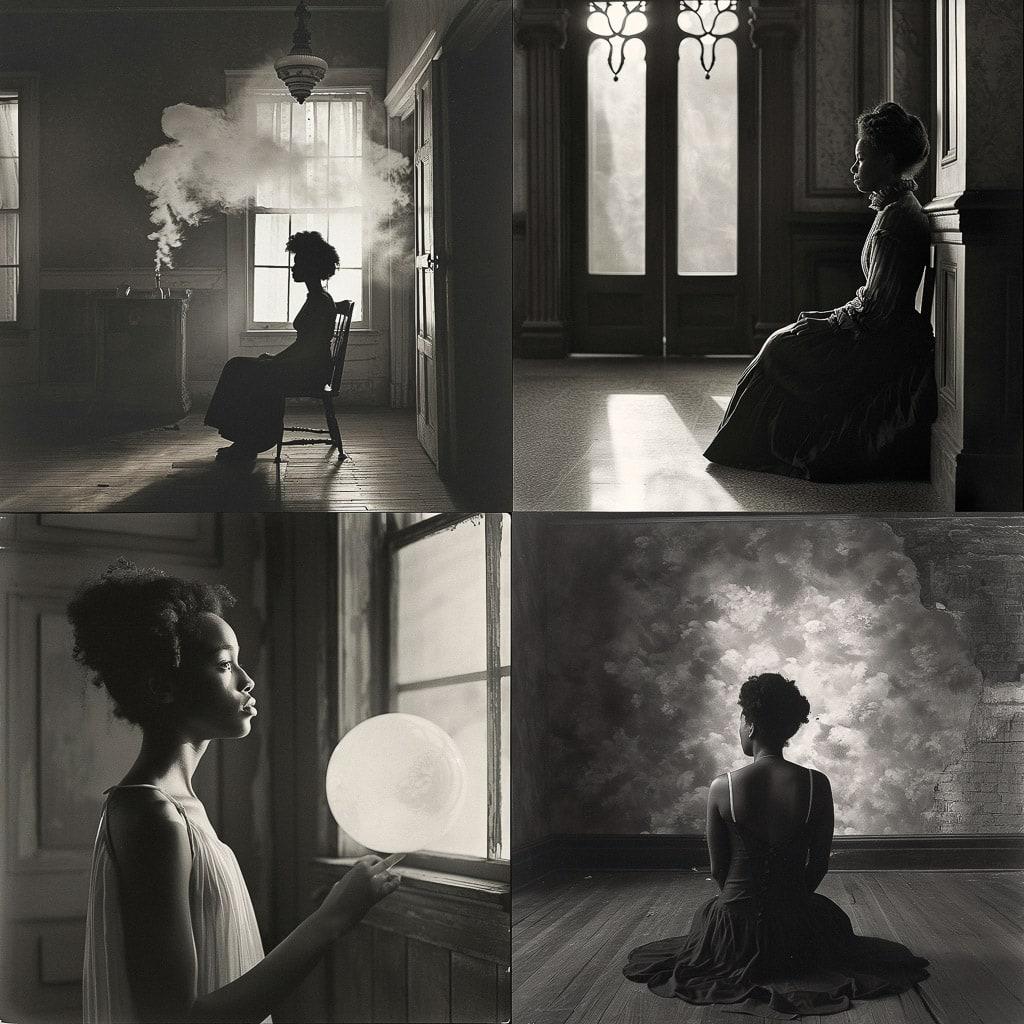 Carrie Mae Weems style, Midjourney V6, render 1 of 4