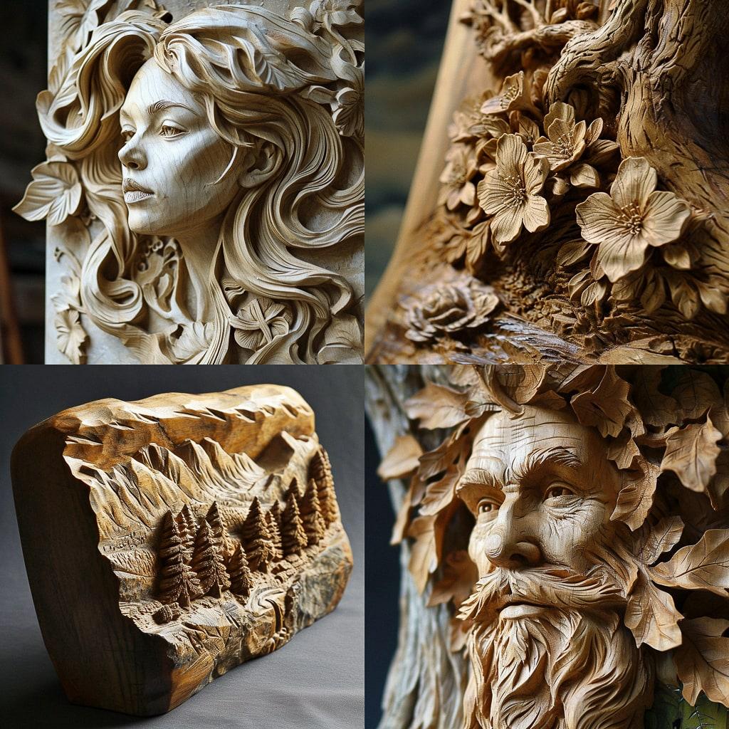 Carving style, Midjourney V6, render 1 of 4