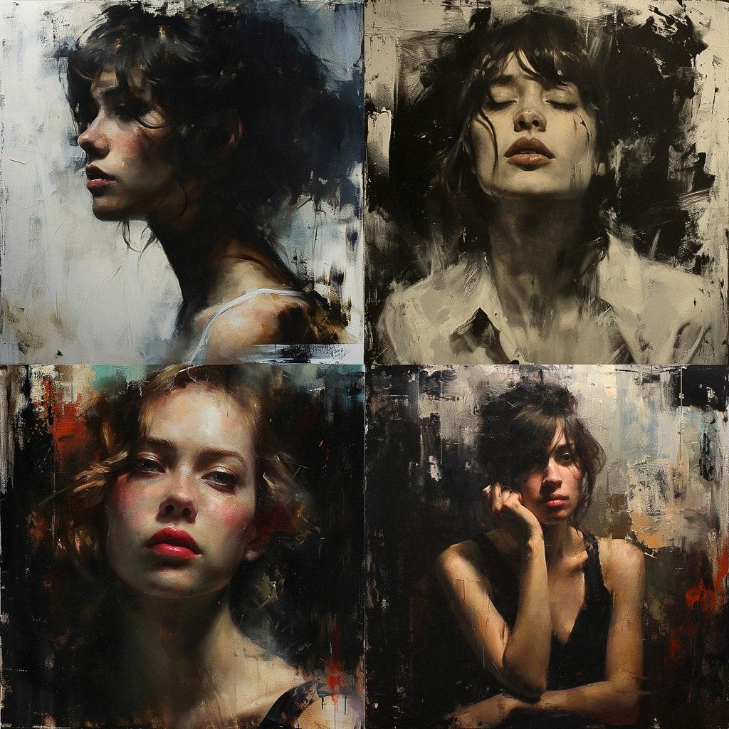 Casey Baugh style, Midjourney V6, render 1 of 4