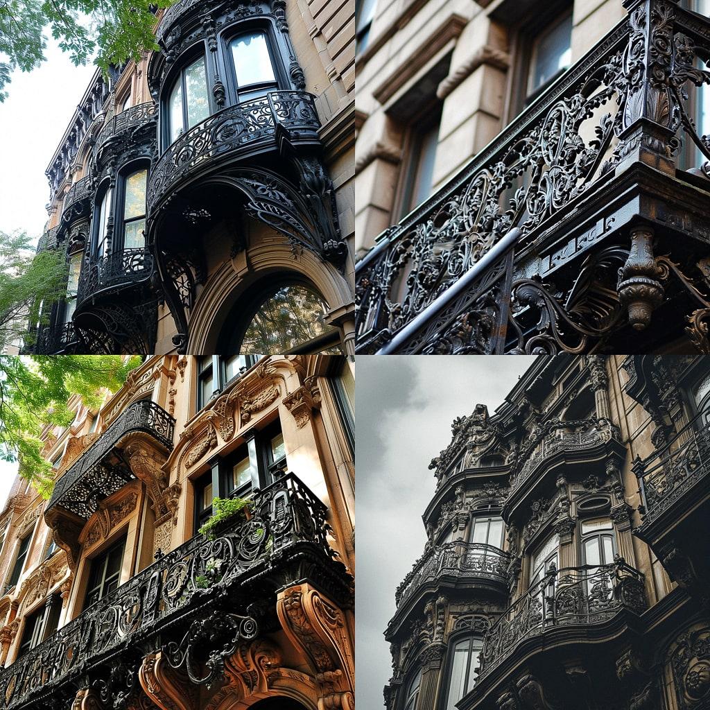Cast-iron architecture style, Midjourney V6, render 1 of 4