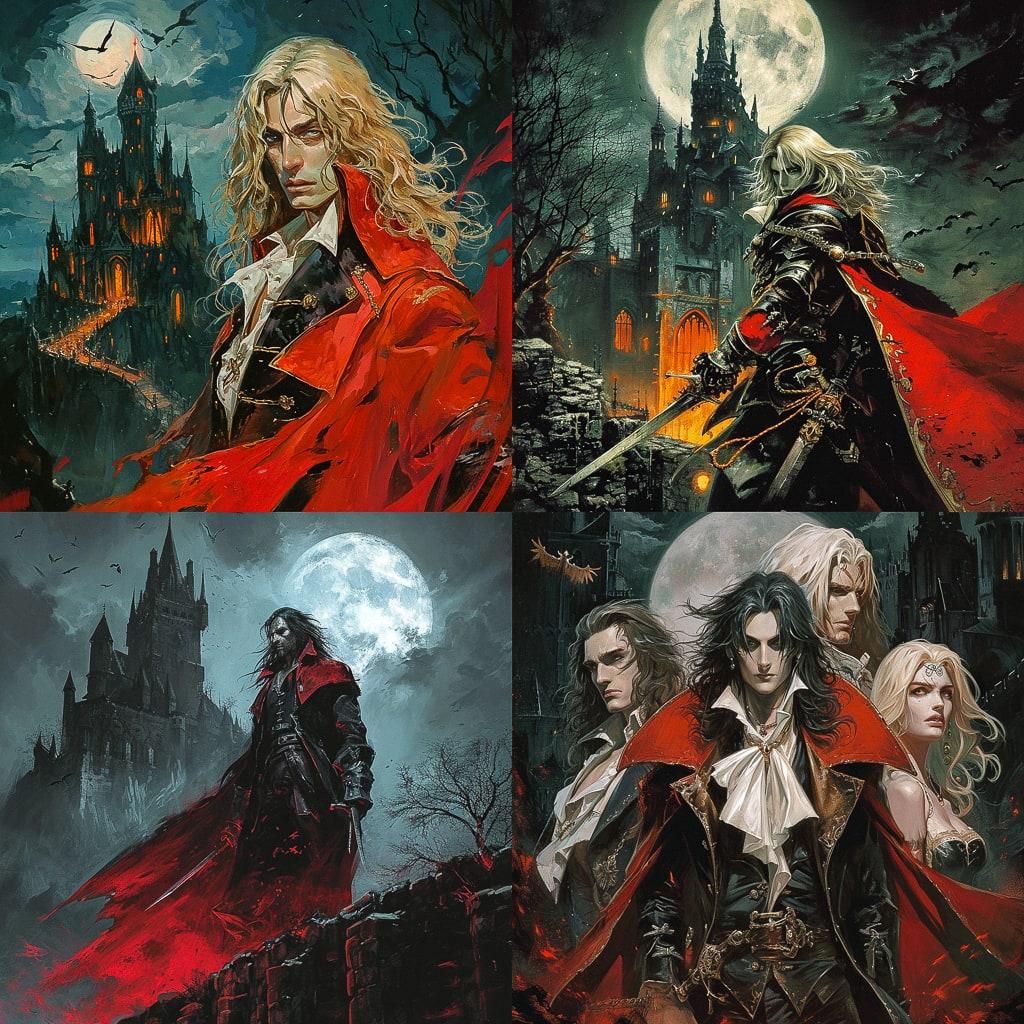 Castlevania style, Midjourney V6, render 1 of 4