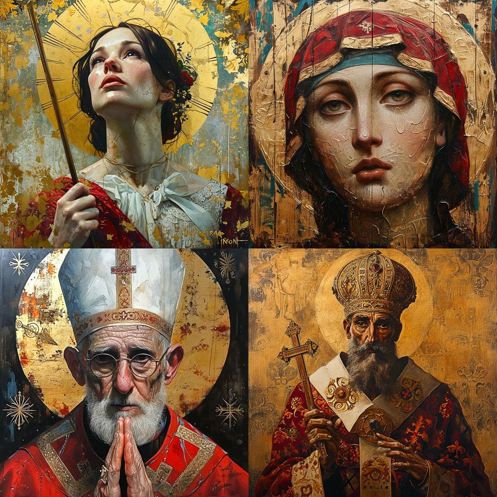 Catholic icon style, Midjourney V6, render 1 of 4