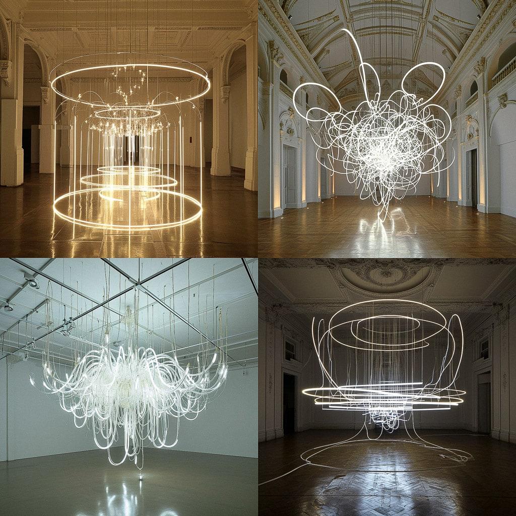 Cerith Wyn Evans style, Midjourney V6, render 1 of 4
