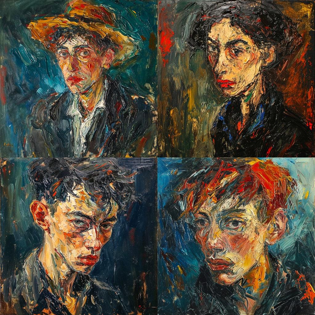 Chaim Soutine style, Midjourney V6, render 1 of 4