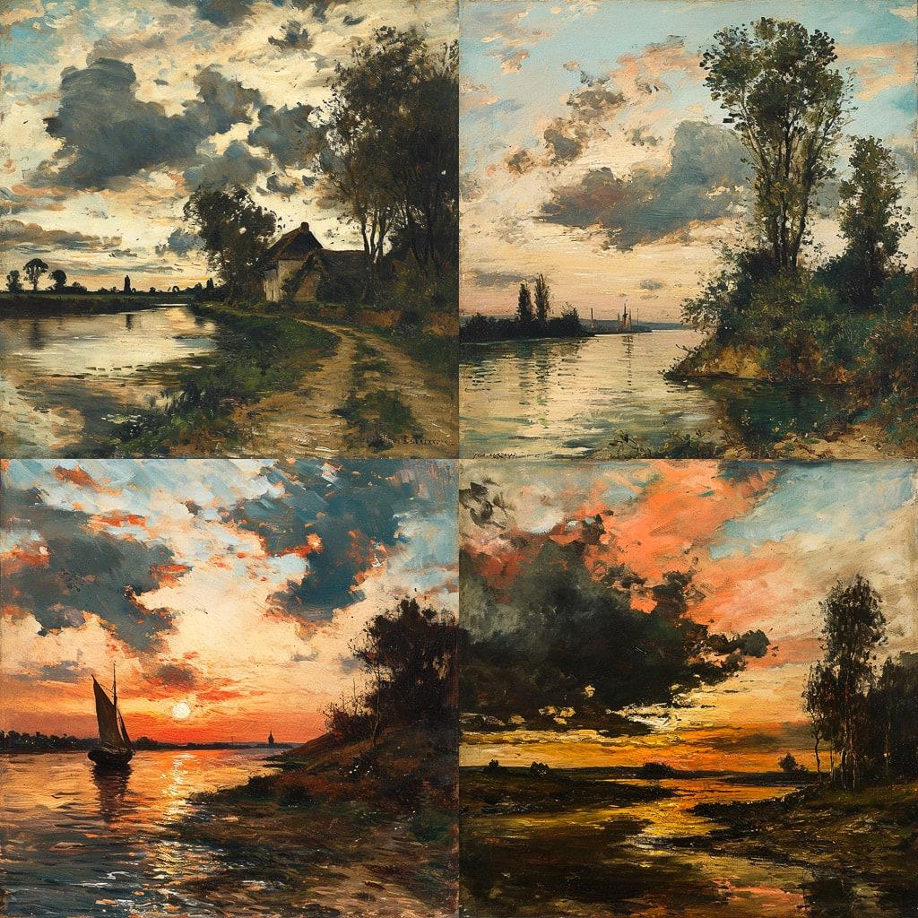Charles-Francois Daubigny style, Midjourney V6, render 1 of 4