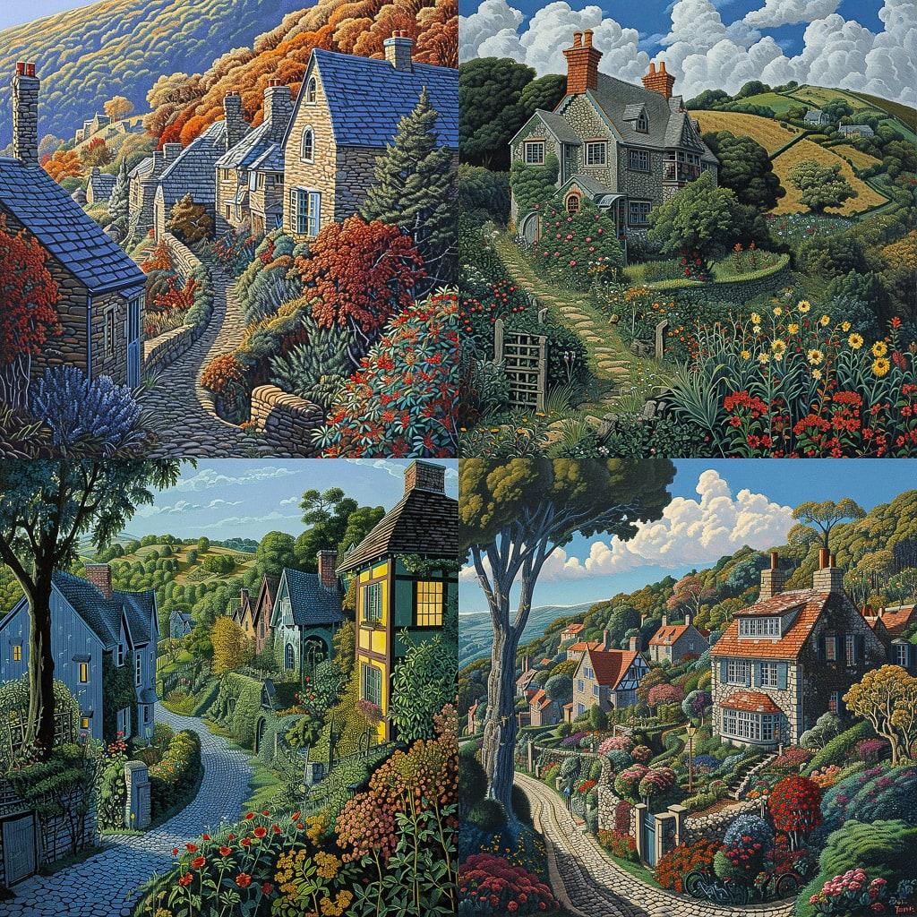 Charles Ginner style, Midjourney V6, render 1 of 4