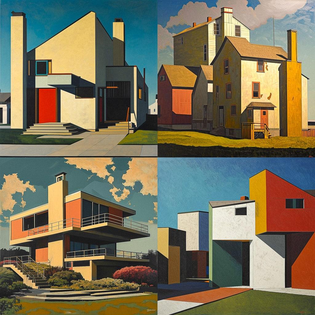 Charles Gwathmey style, Midjourney V6, render 1 of 4