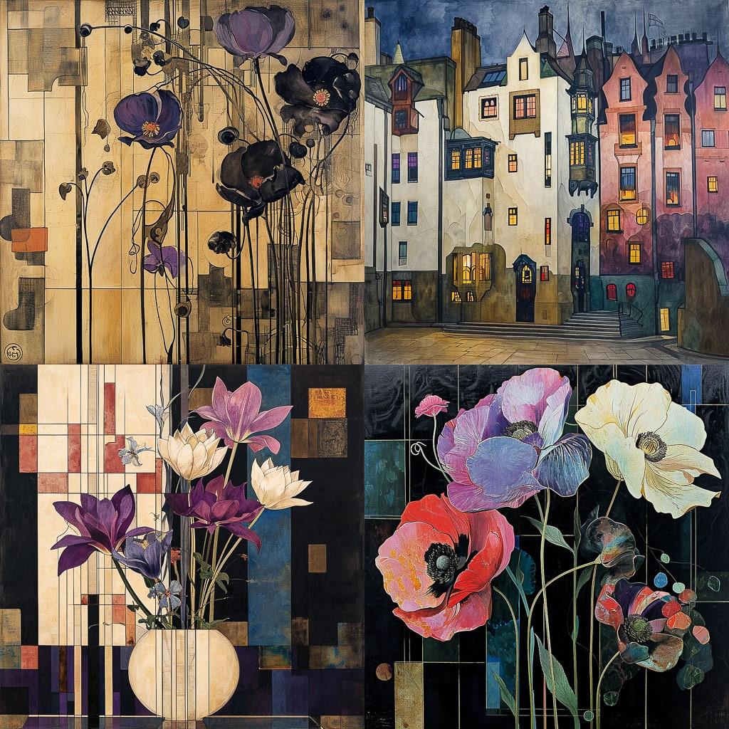 Charles Rennie Mackintosh style, Midjourney V6, render 1 of 4