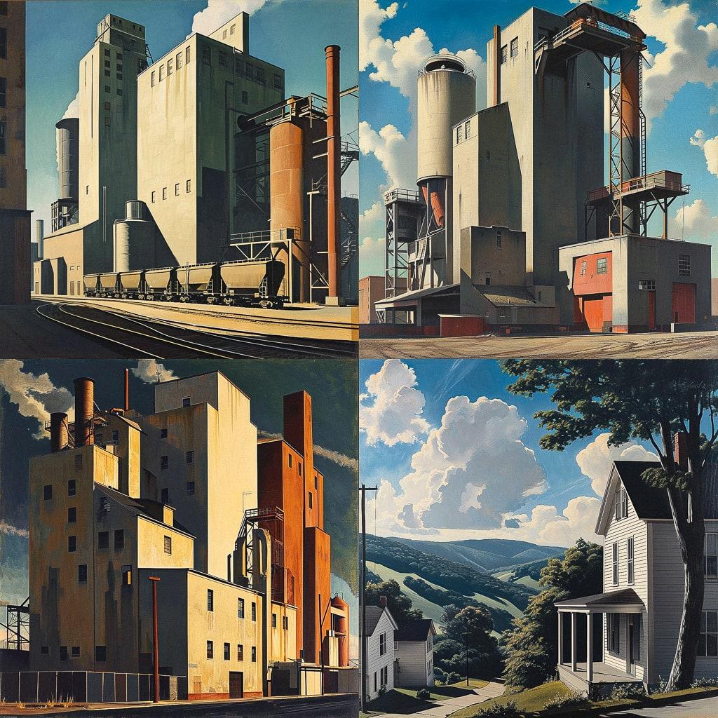 Charles Sheeler style, Midjourney V6, render 1 of 4