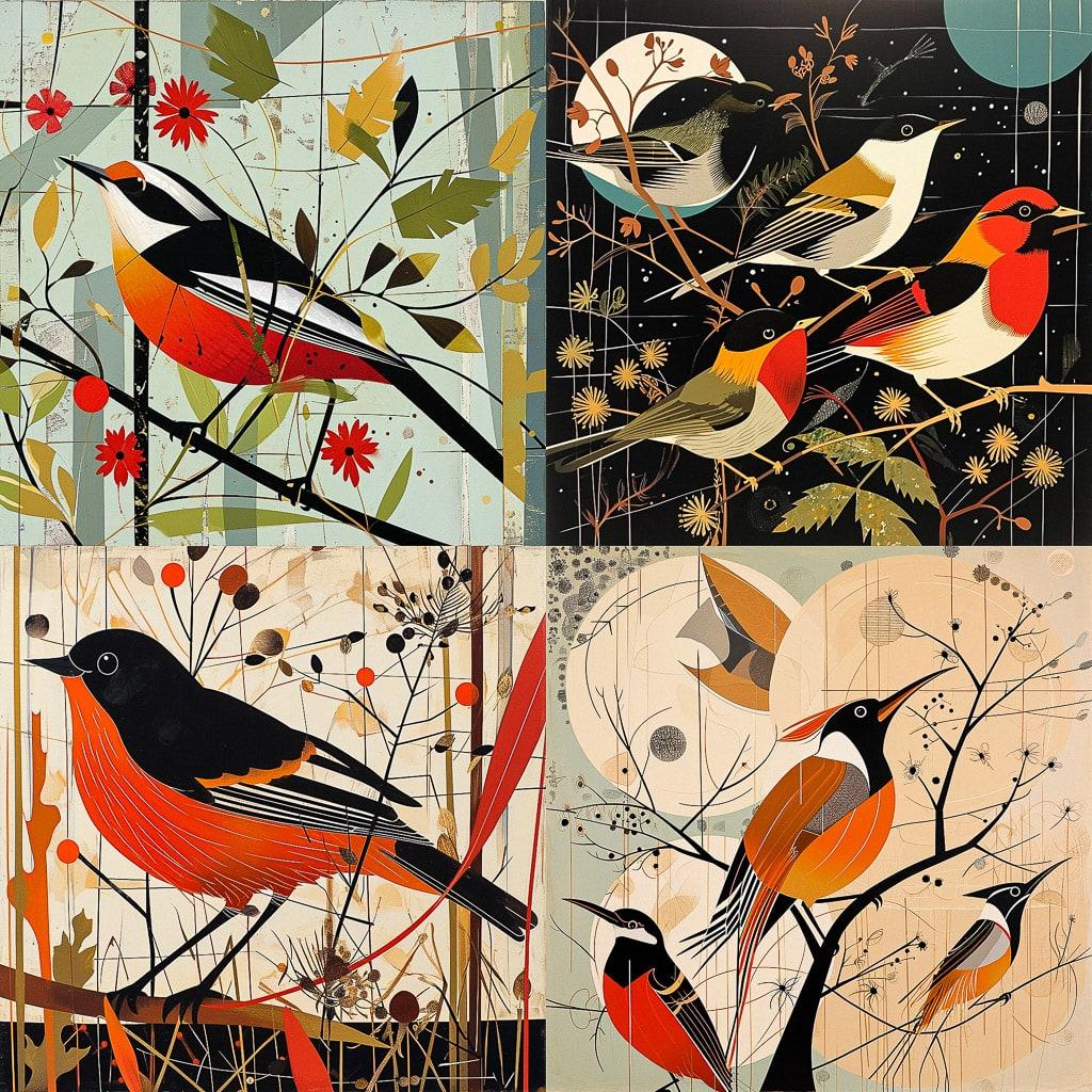 Charley Harper style, Midjourney V6, render 1 of 4