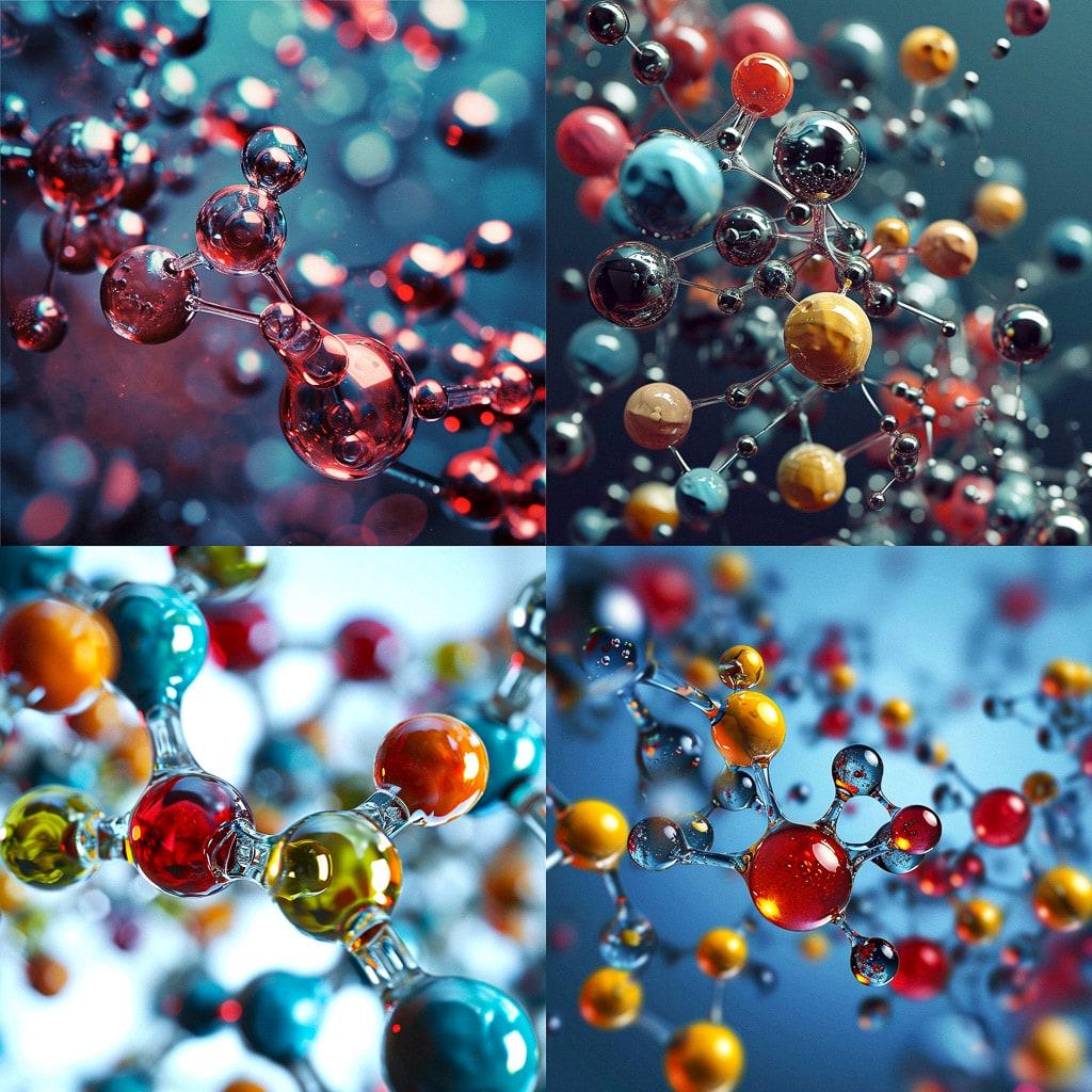 Chemical structure style, Midjourney V6, render 1 of 4