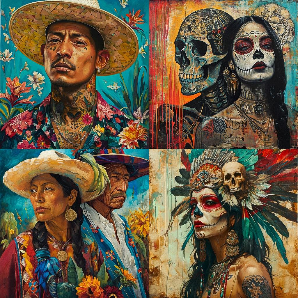 Chicano art style, Midjourney V6, render 1 of 4