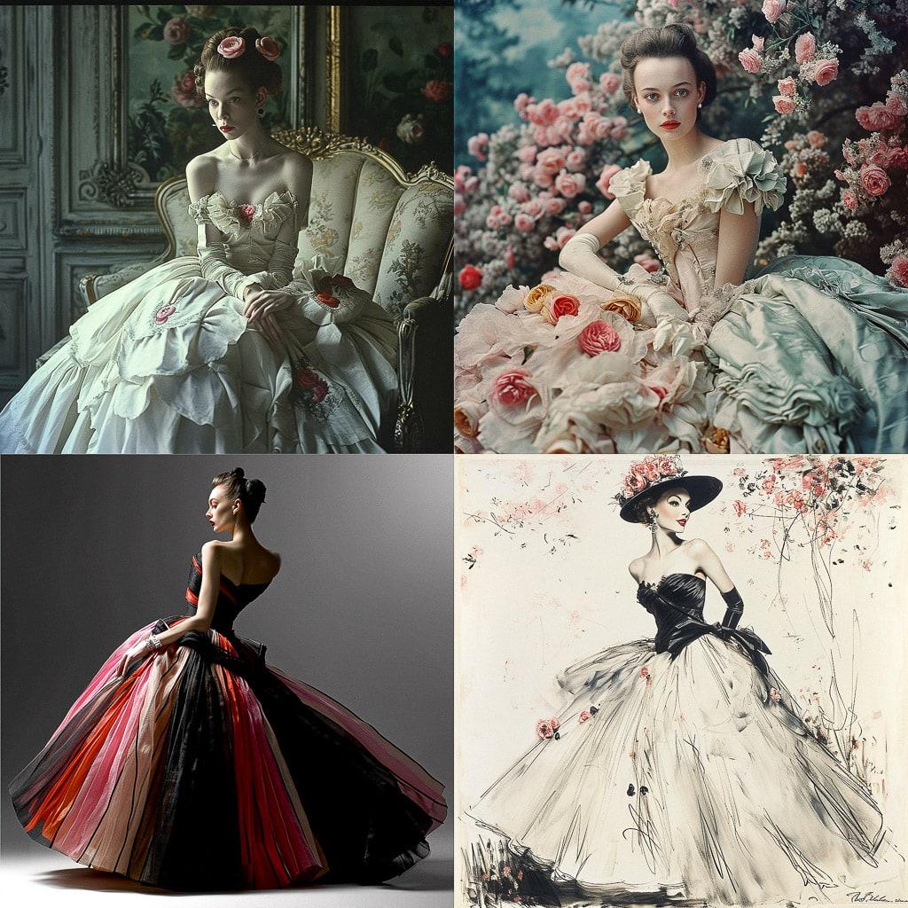 Christian Dior style, Midjourney V6, render 1 of 4