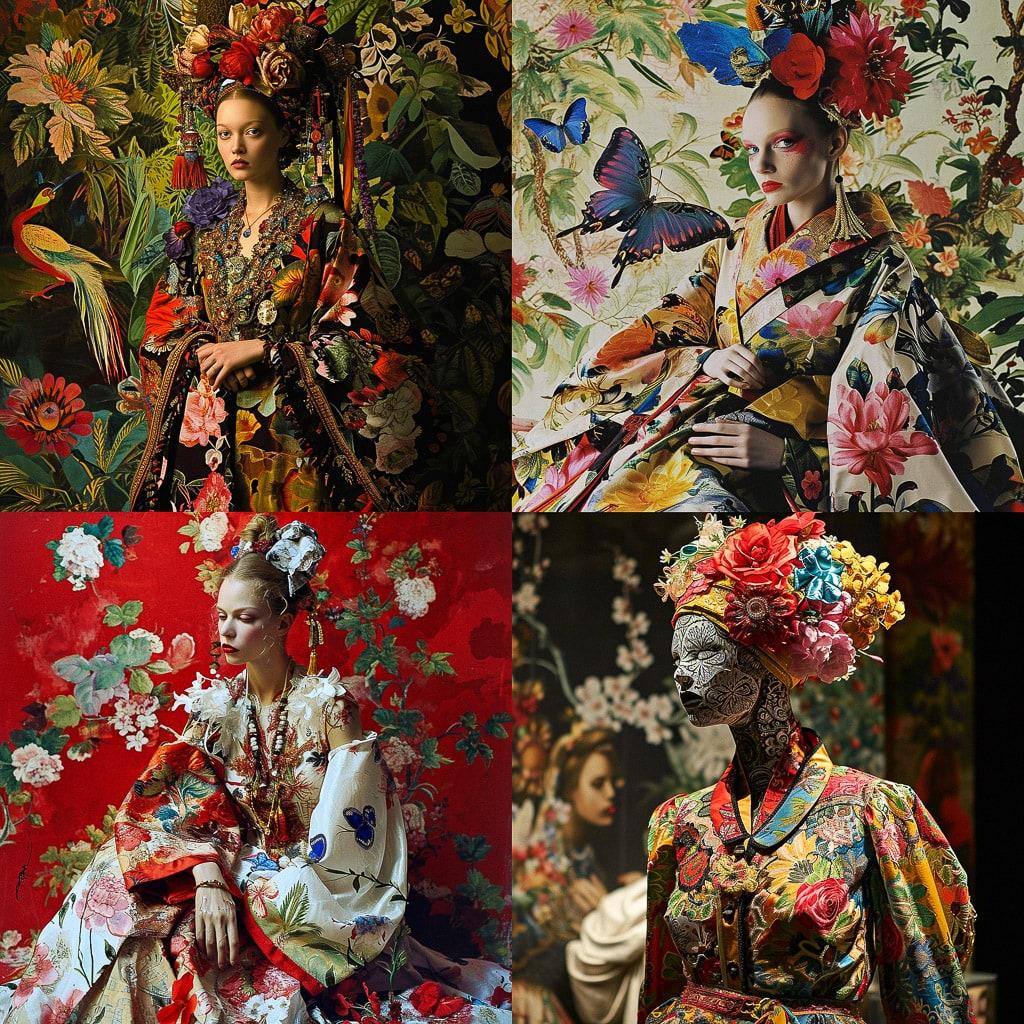 Christian Lacroix style, Midjourney V6, render 1 of 4
