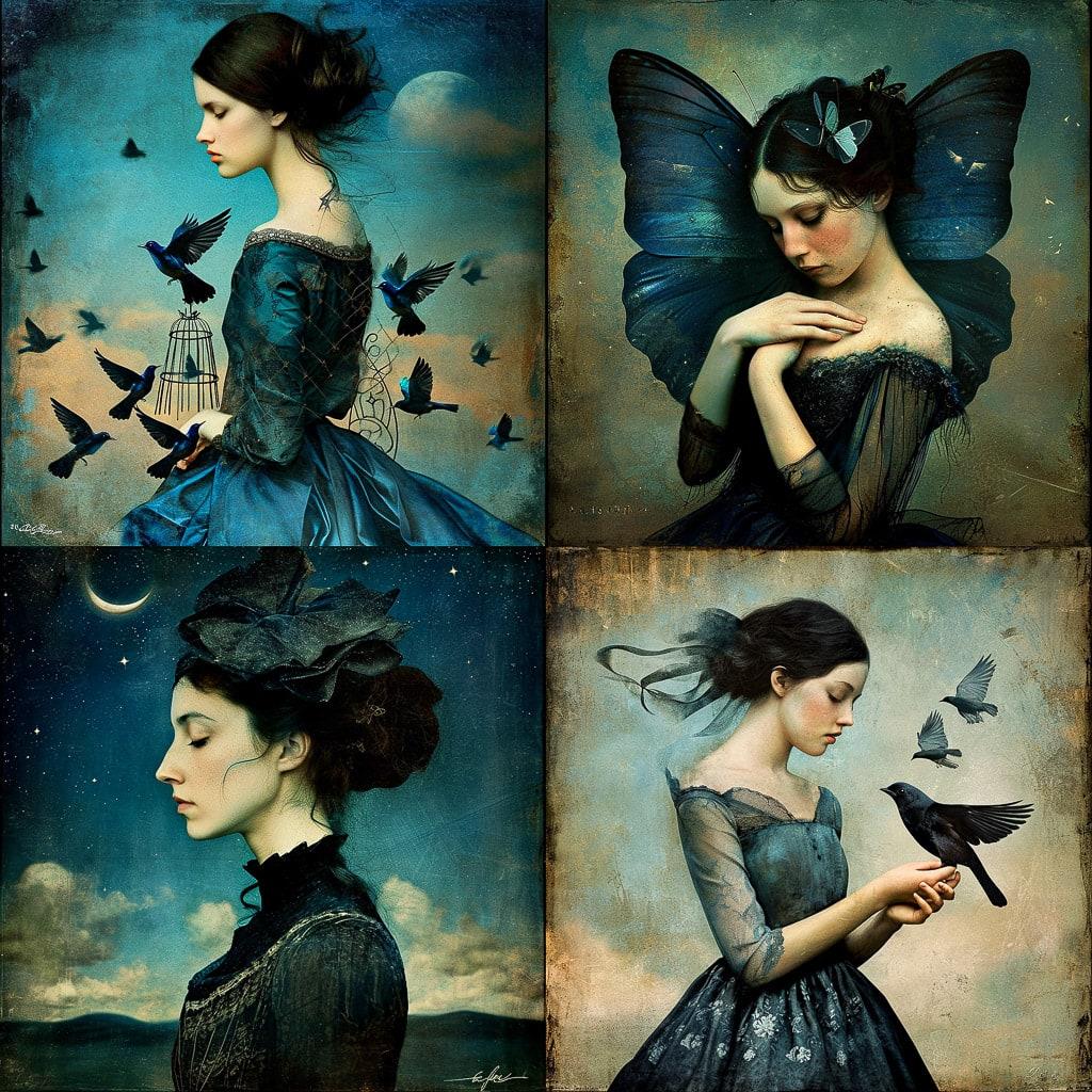 Christian Schloe style, Midjourney V6, render 1 of 4