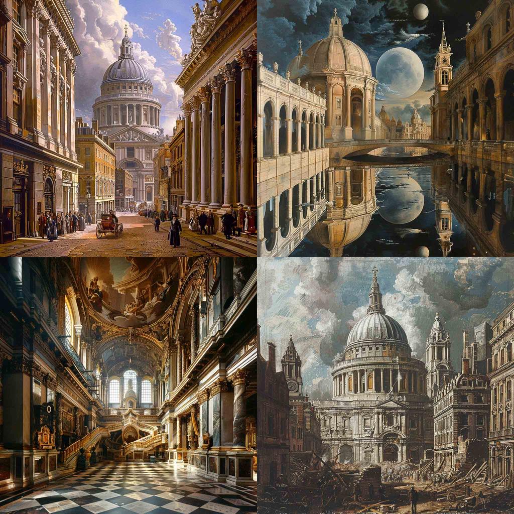 Christopher Wren style, Midjourney V6, render 1 of 4