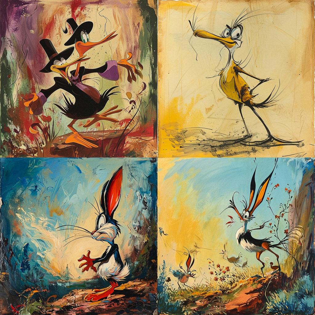 Chuck Jones style, Midjourney V6, render 1 of 4