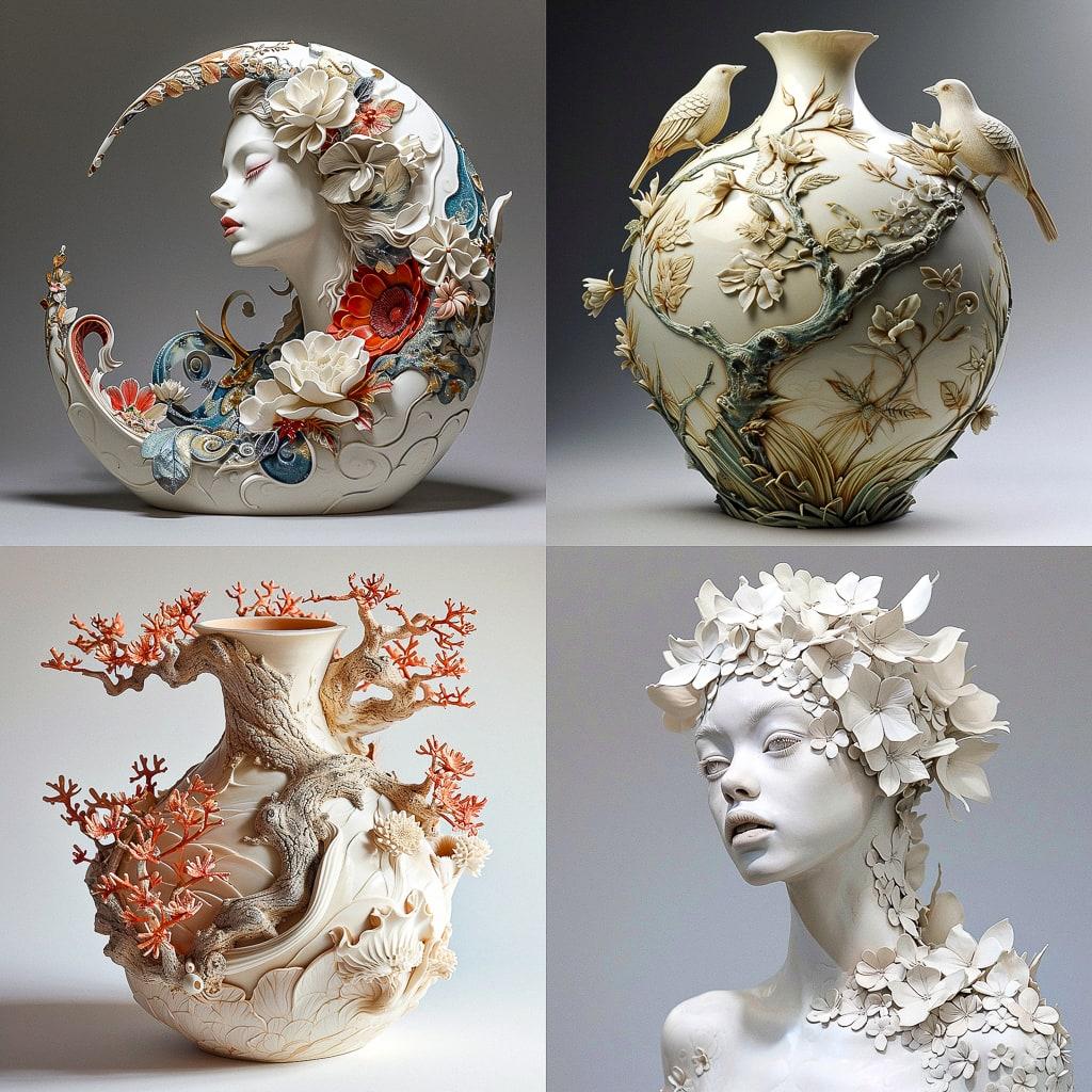 Cibulak porcelain style, Midjourney V6, render 1 of 4