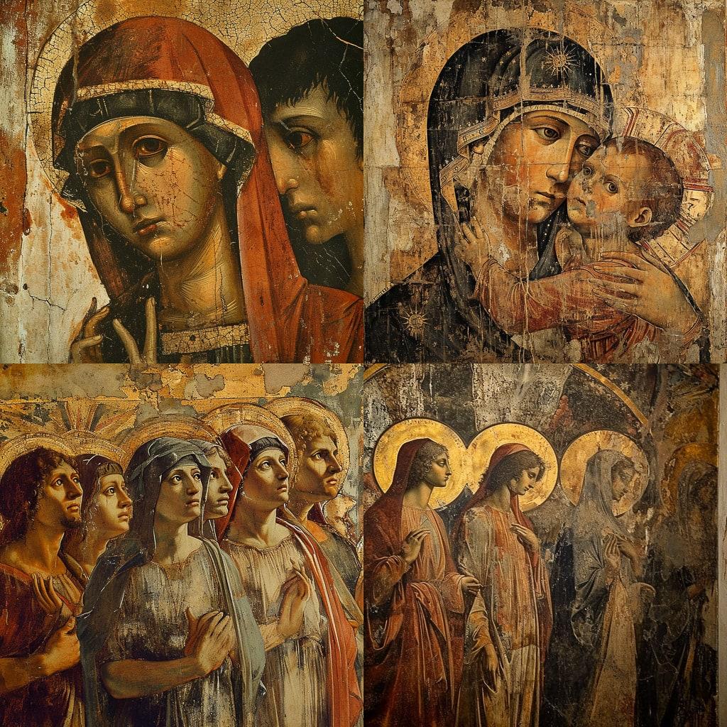 Cimabue style, Midjourney V6, render 1 of 4
