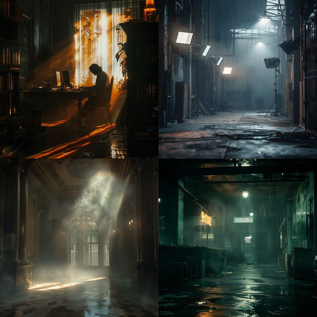 Cinematic lighting style, Midjourney V6, render 1 of 4
