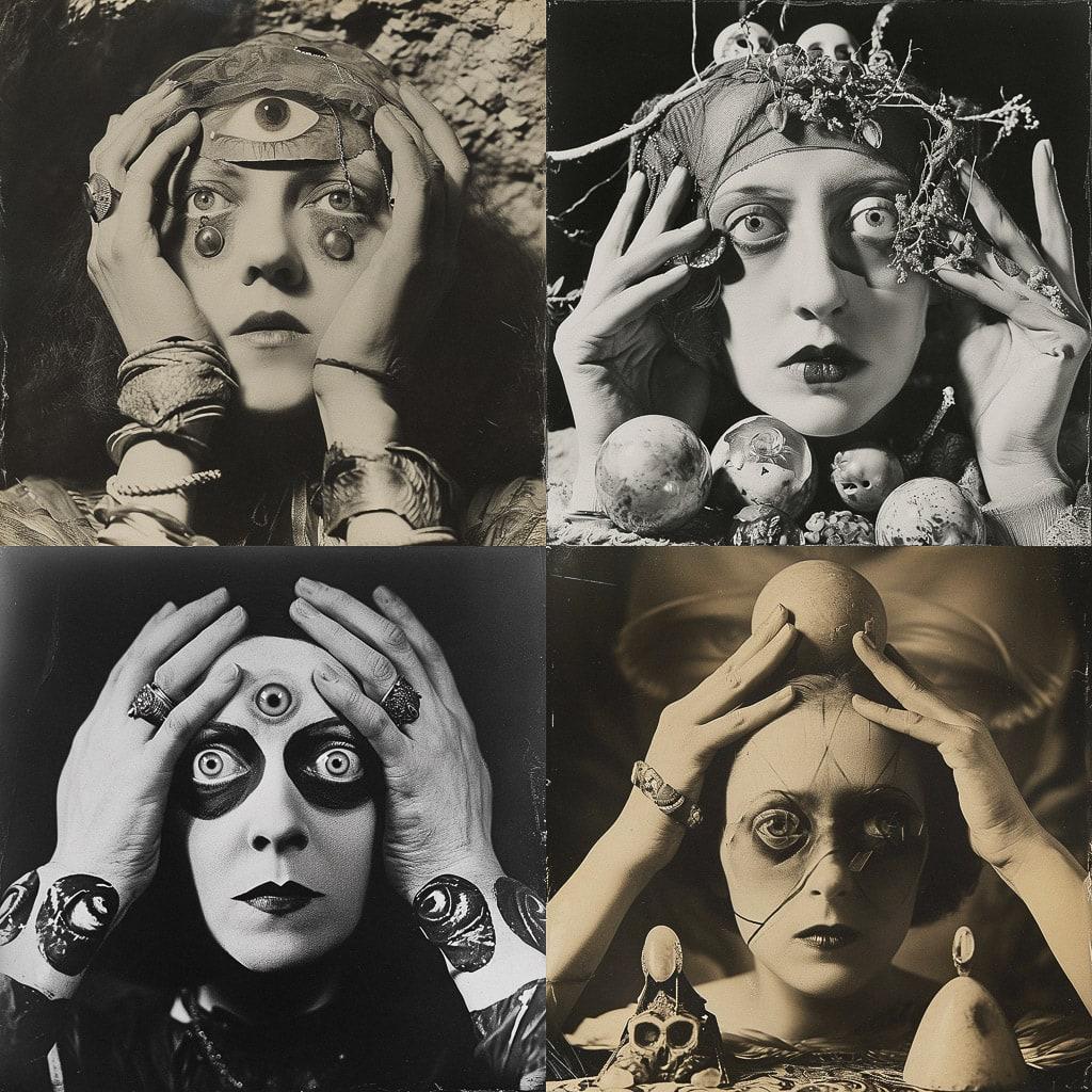 Claude Cahun style, Midjourney V6, render 1 of 4