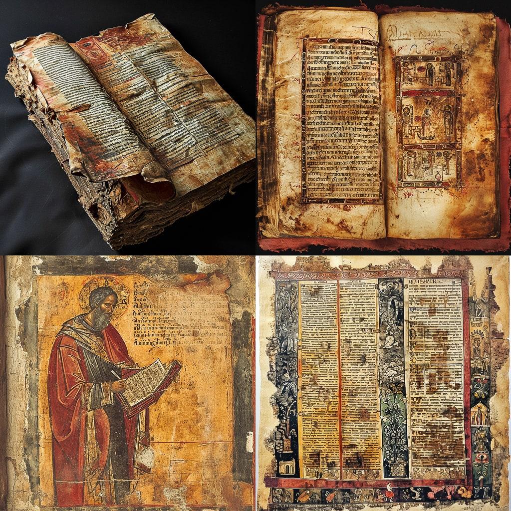 Codex Sinaiticus style, Midjourney V6, render 1 of 4