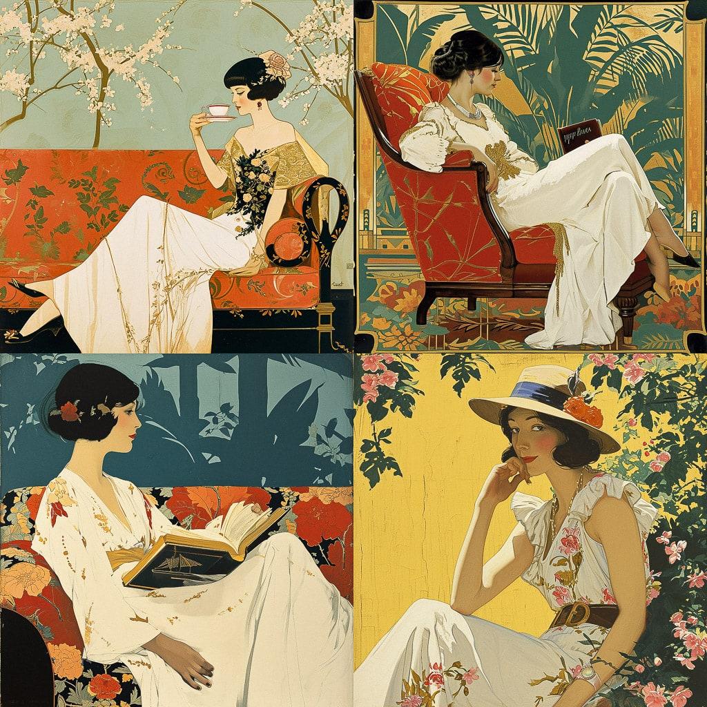 Coles Phillips style, Midjourney V6, render 1 of 4