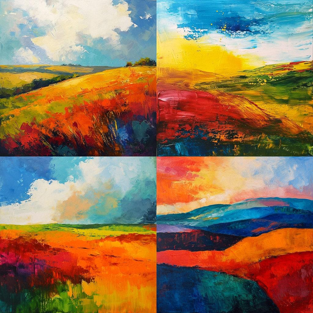 Color field painting style, Midjourney V6, render 1 of 4