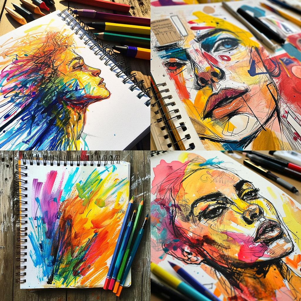 Color sketchnote style style, Midjourney V6, render 1 of 4