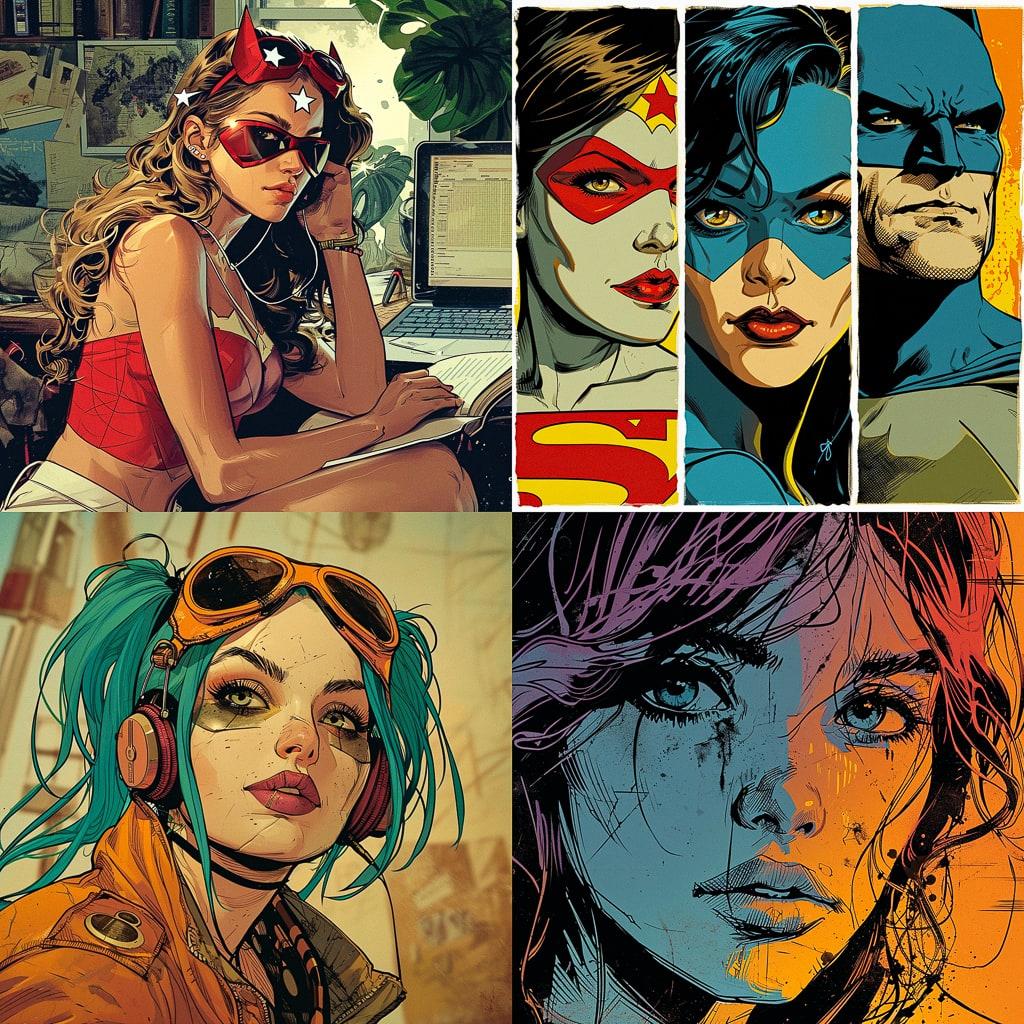 Comic book style style, Midjourney V6, render 1 of 4